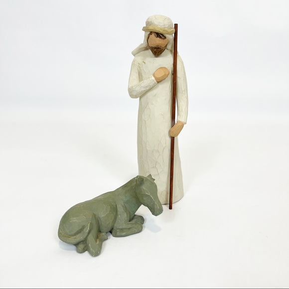 Demdaco Holiday Vtg Willow Tree Nativity Scene Joseph Donkey